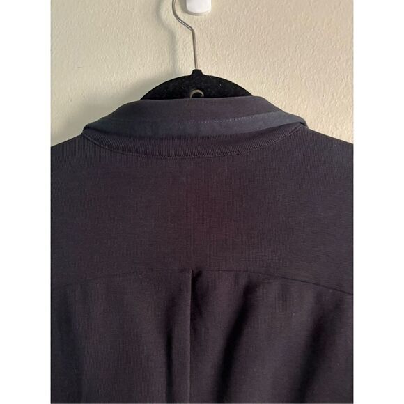 Lands End SZ 16 Women’s Black Cotton 2 Button Blazer Anchor Buttons Nautical - Picture 6 of 8